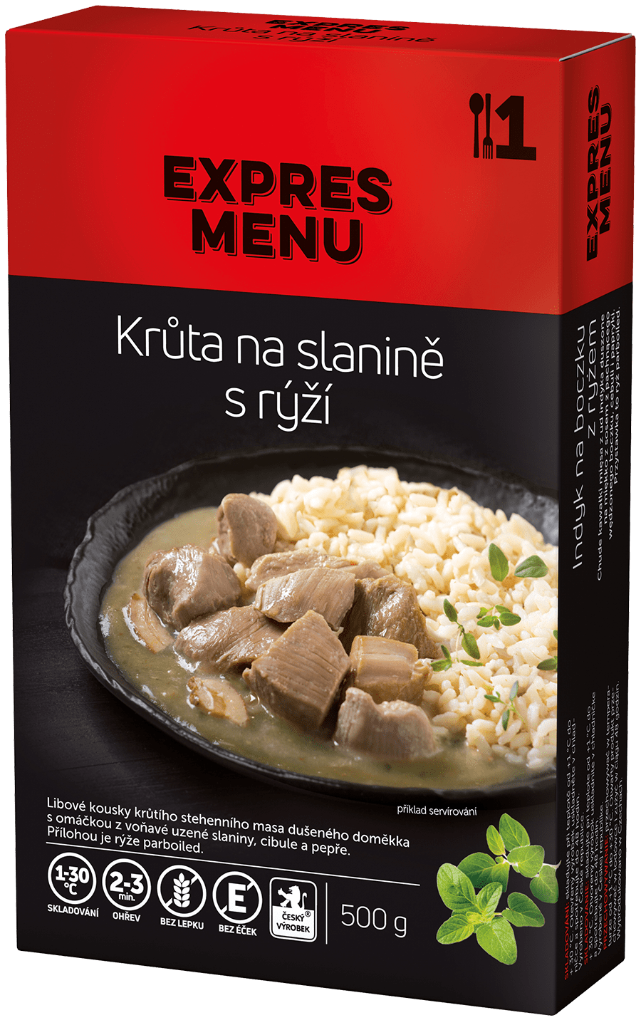 KM Krůta na slanině, rýže se zeleninou 400 g